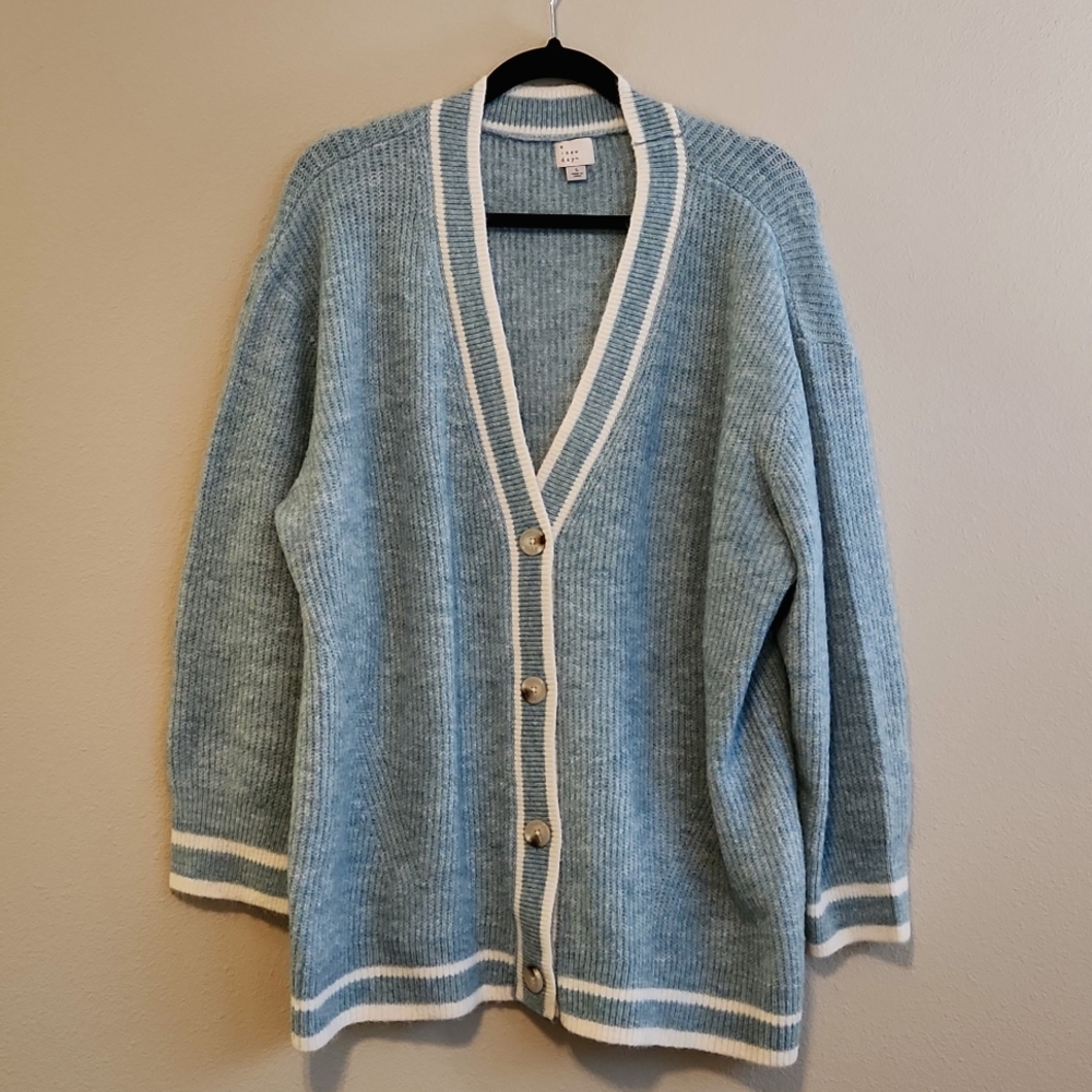 A New Day Light Blue Button Down Cardigan